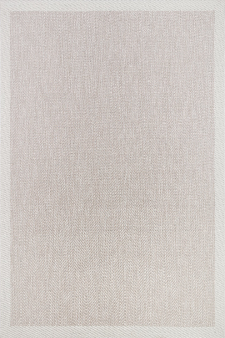 Kaymaz Yıkanabilir Minimal Bordürlü Bej Dekoratif Sisal Halı Siesta 1503 - 2