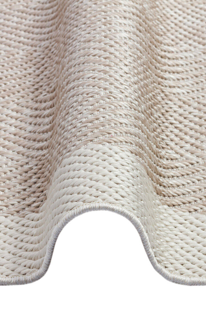 Kaymaz Yıkanabilir Minimal Bordürlü Bej Dekoratif Sisal Yolluk Özel Ölçü Kesme Halı Siesta 1503 - 3