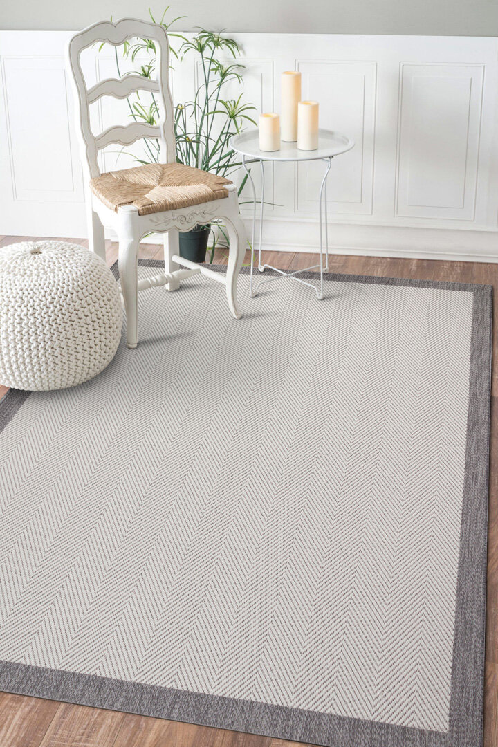 Kaymaz Yıkanabilir Minimal Bordürlü Beyaz Dekoratif Sisal Halı Siesta 1504 