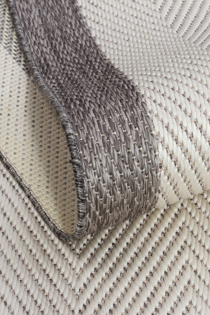 Kaymaz Yıkanabilir Minimal Bordürlü Beyaz Dekoratif Sisal Halı 1504 - 5