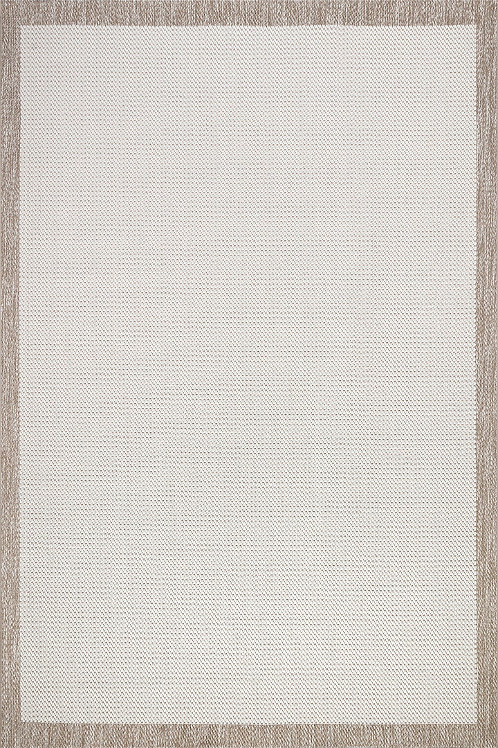 Kaymaz Yıkanabilir Minimal Bordürlü Krem Dekoratif Sisal Halı Siesta 1502 - Frenda (1)