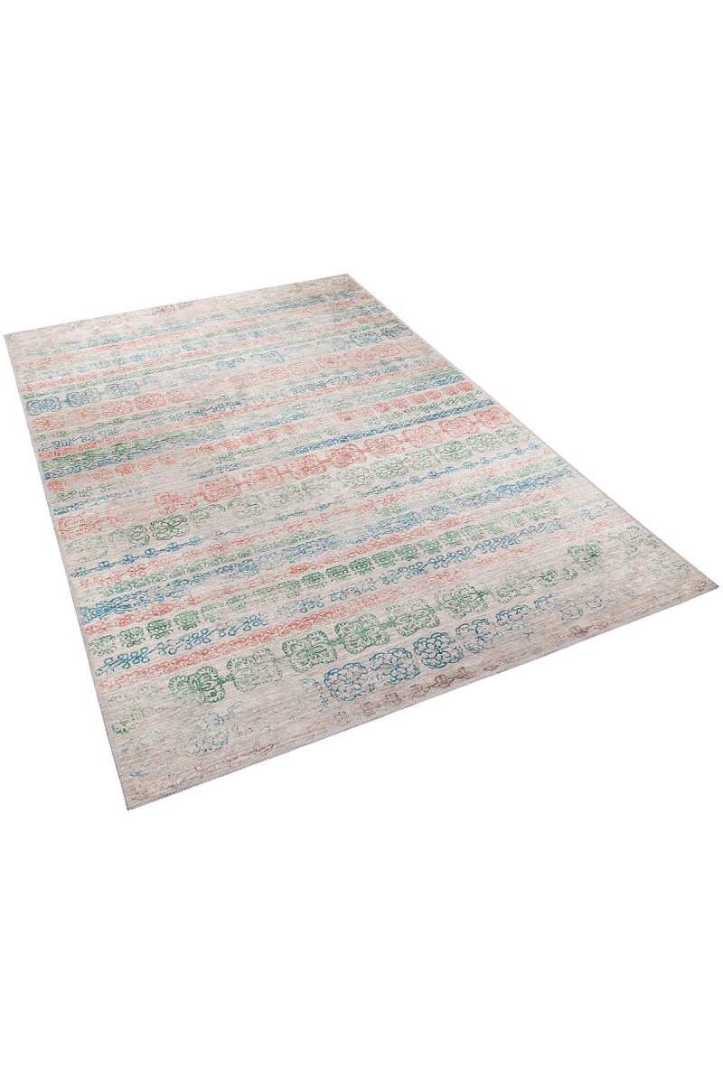 Kilim Desenli Pamuk Taban Yıkanabilir Baskılı Halı - 2