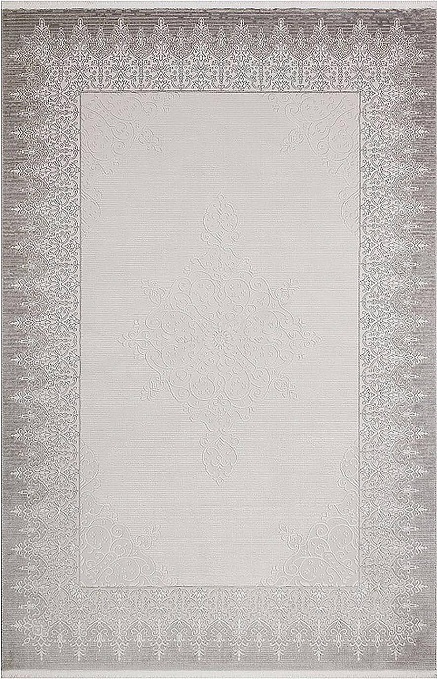 Klasik Otantik Desen Çerçeveli Miranda Salon Halısı Mr01 Gri - 1