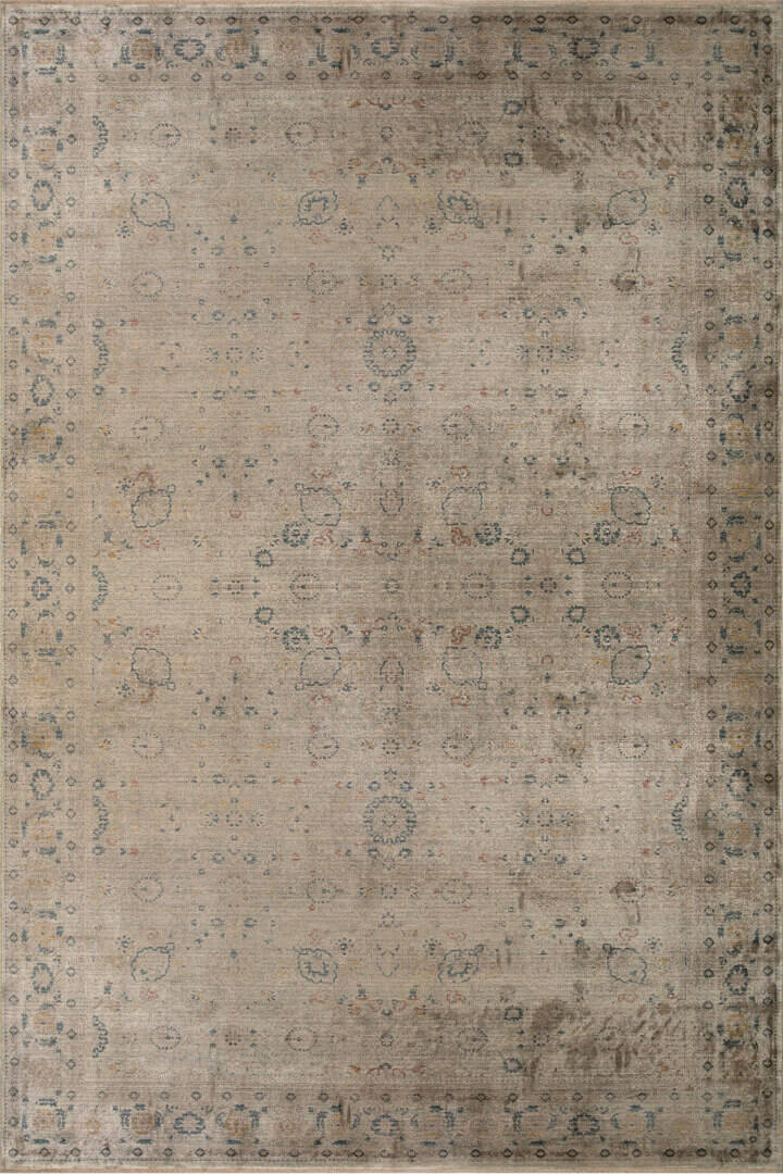 Lüks Asteria Klasik Vintage Eskitme Tasarımlı Viskon Halı As03 Bej - 1