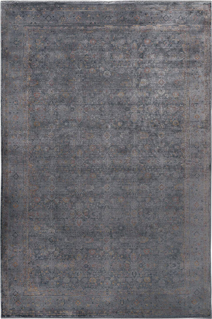 Lüks Asteria Klasik Vintage Eskitme Tasarımlı Viskon Halı As10 Gri - 1