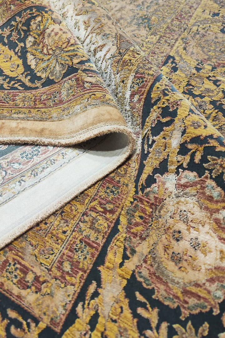 Lüks Asteria Klasik Vintage Eskitme Tasarımlı Viskon Halı As11 Bej - 2