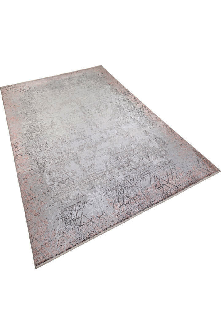 Lüks Viskon Kuvars Geometrik Eskitme 100 Tarak Halı Kv04 Terra - Frenda (1)