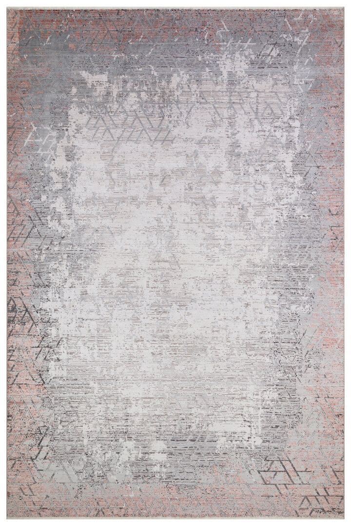 Lüks Viskon Kuvars Geometrik Eskitme 100 Tarak Halı Kv04 Terra - Frenda