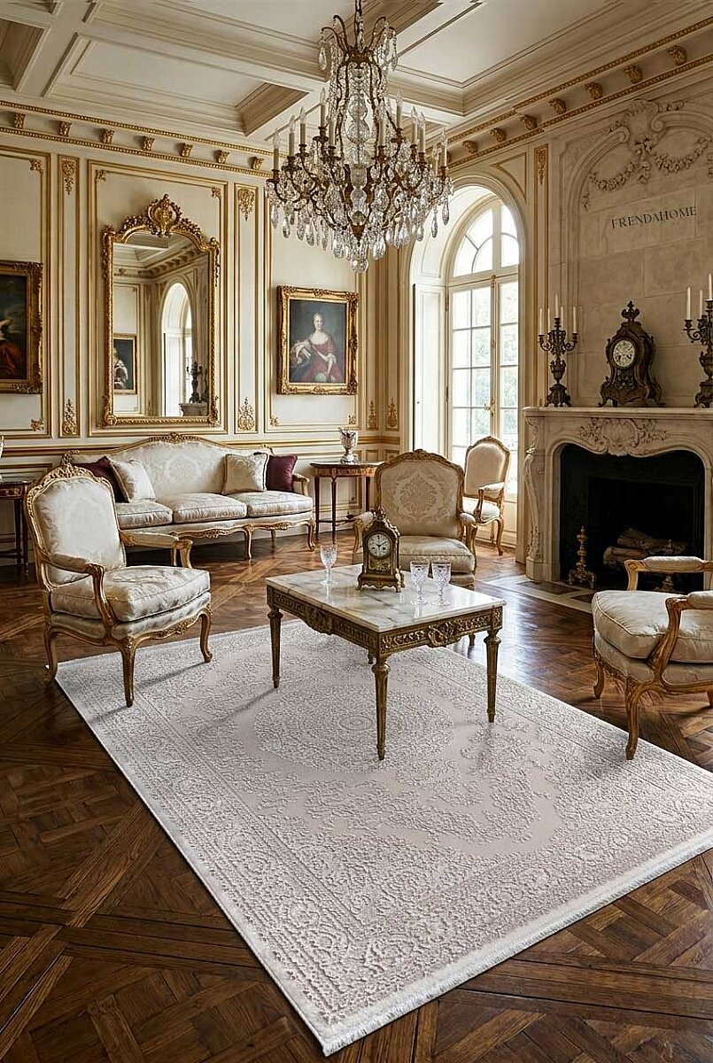 Luxera Klasik Perfectly Yün Tuşeli Akrilik Salon Halısı Lu01 Bej - Frenda