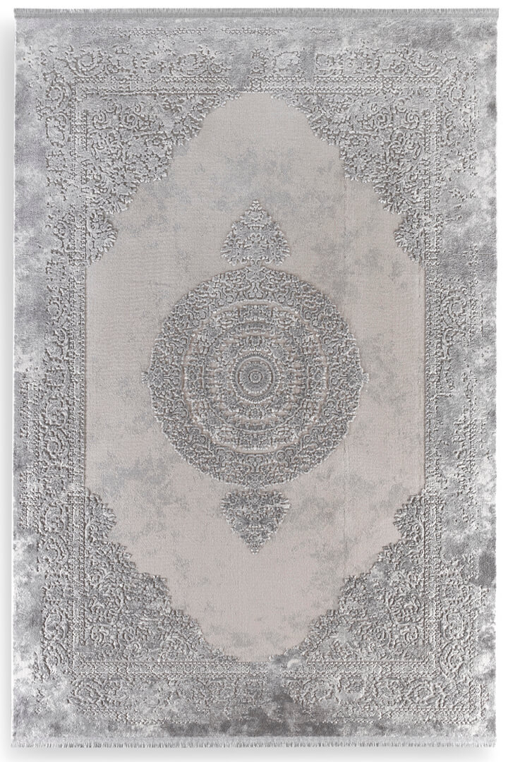 Luxera Klasik Perfectly Yün Tuşeli Akrilik Salon Halısı Lu02 Gri - Frenda