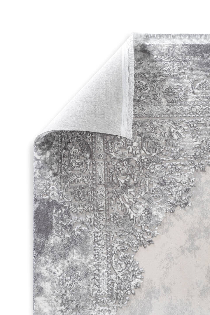 Luxera Klasik Perfectly Yün Tuşeli Akrilik Salon Halısı Lu02 Gri - 3