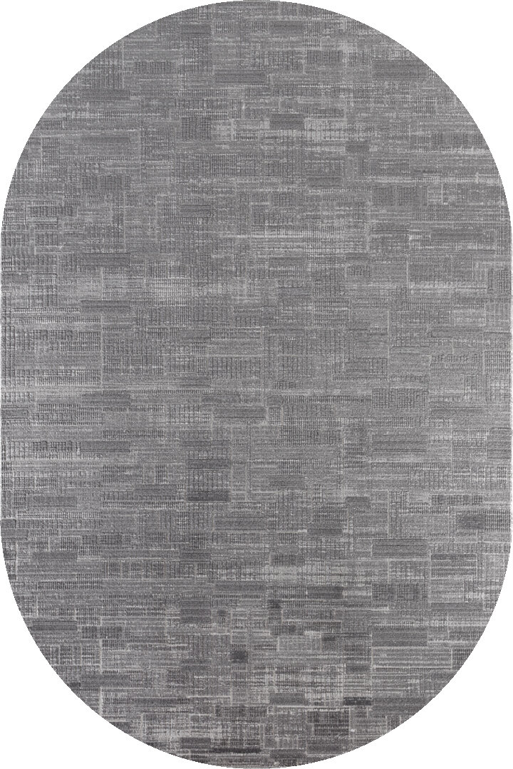 Luxera Modern Perfectly Yün Tuşeli Akrilik Oval Halı Lu06 Antrasit 