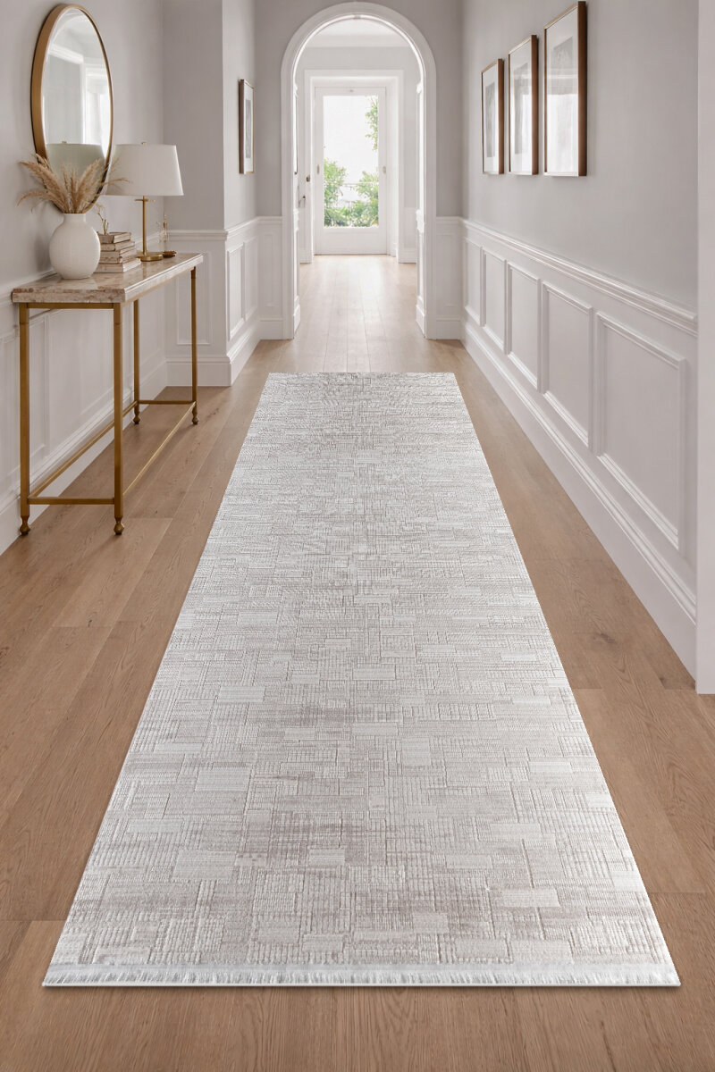 Luxera Modern Perfectly Yün Tuşeli Akrilik Yolluk Özel Ölçü Kesme Halı Lu04 Bej 