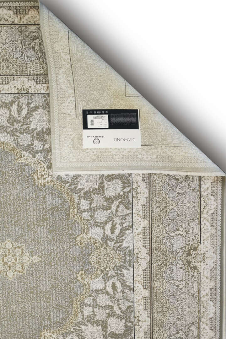 Luxury Diamond Klasik Persia Viskon Halı Da04 Gri - 3