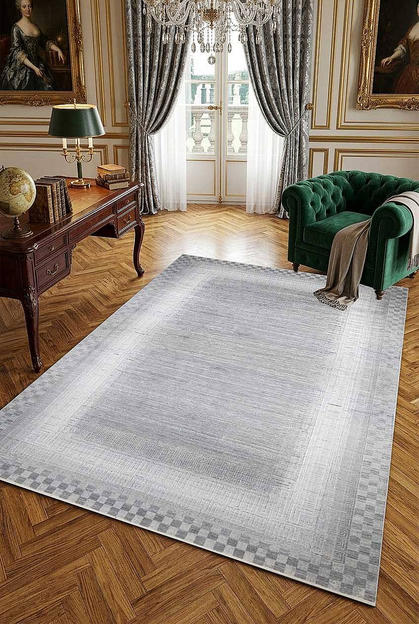 Luxury Diamond Modern Rönesans Viskon Halı Da03 Gri - 1
