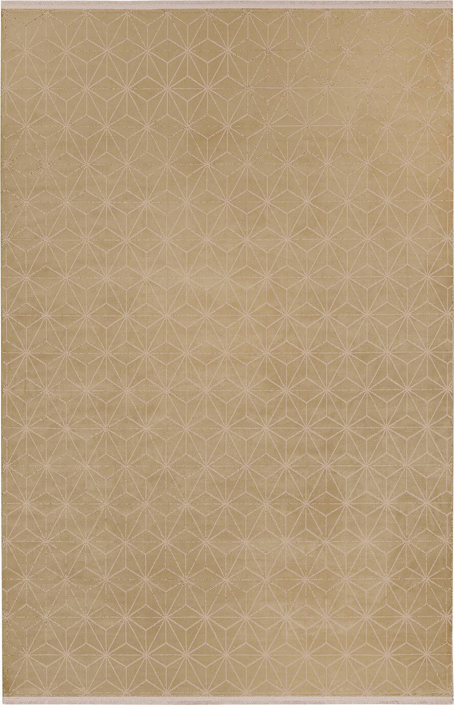 Modern Belmond Sade Tek Renk İpeksi Bambu Halı Bl01 Gold - 1