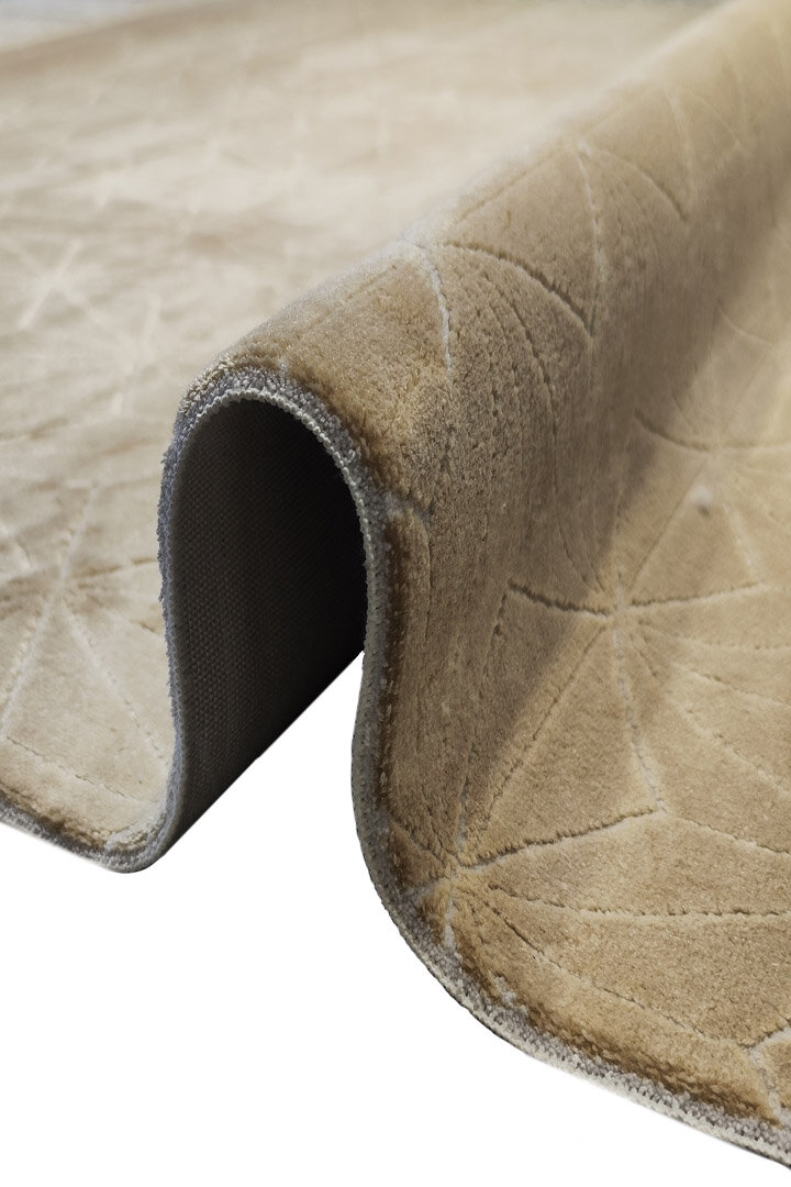 Modern Belmond Sade Tek Renk İpeksi Bambu Halı Bl01 Gold - Frenda (1)