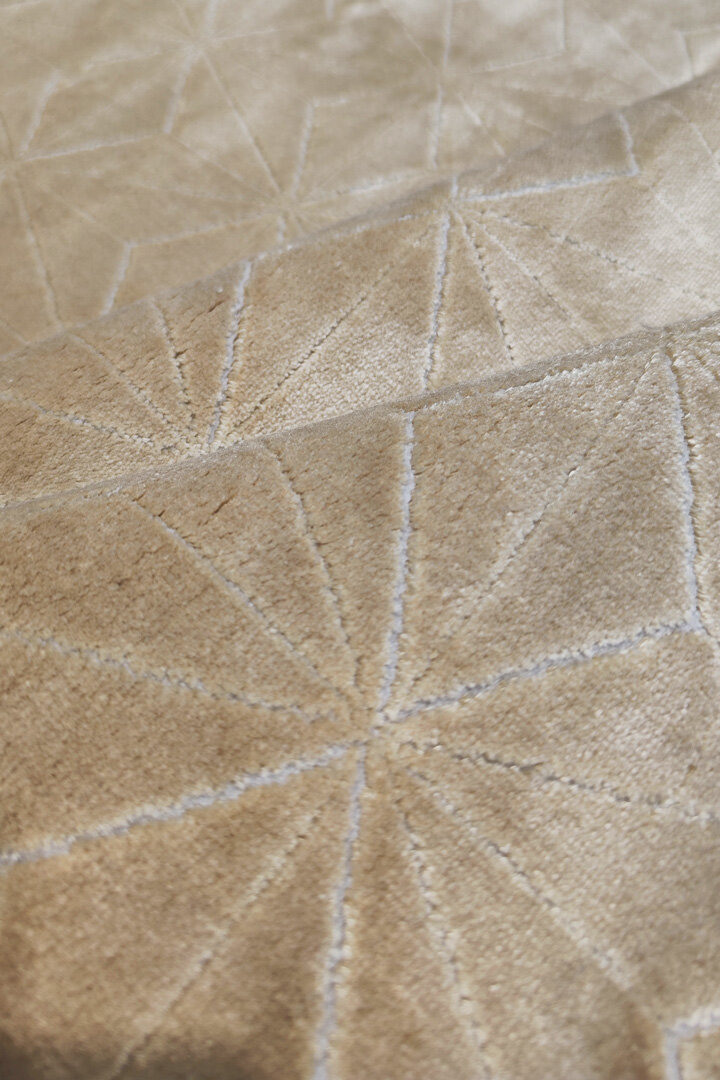 Modern Belmond Sade Tek Renk İpeksi Bambu Halı Bl01 Gold - 3