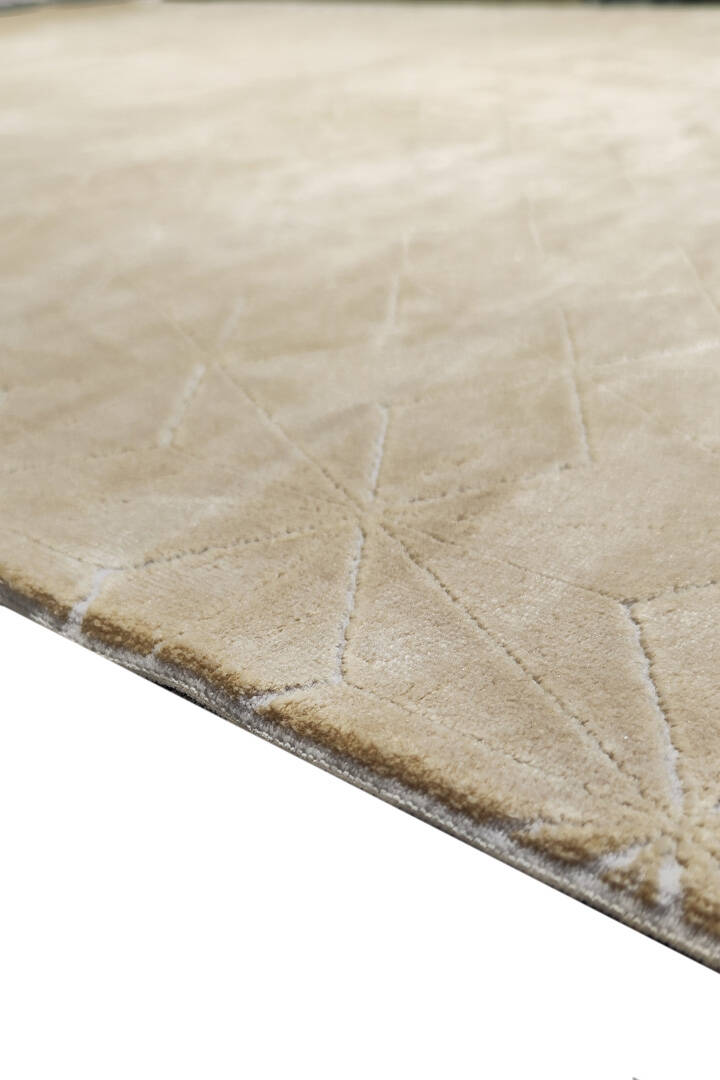 Modern Belmond Sade Tek Renk İpeksi Bambu Halı Bl01 Gold - 4