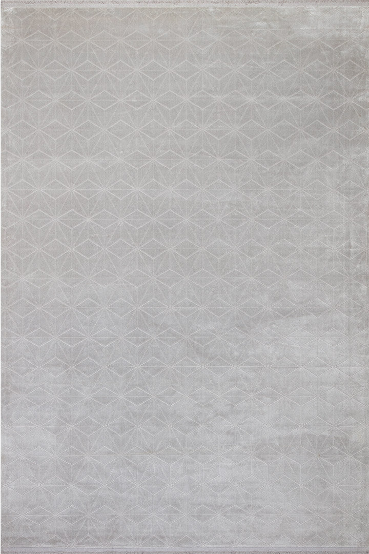 Modern Belmond Sade Tek Renk İpeksi Bambu Halı Bl01 Gri - Frenda