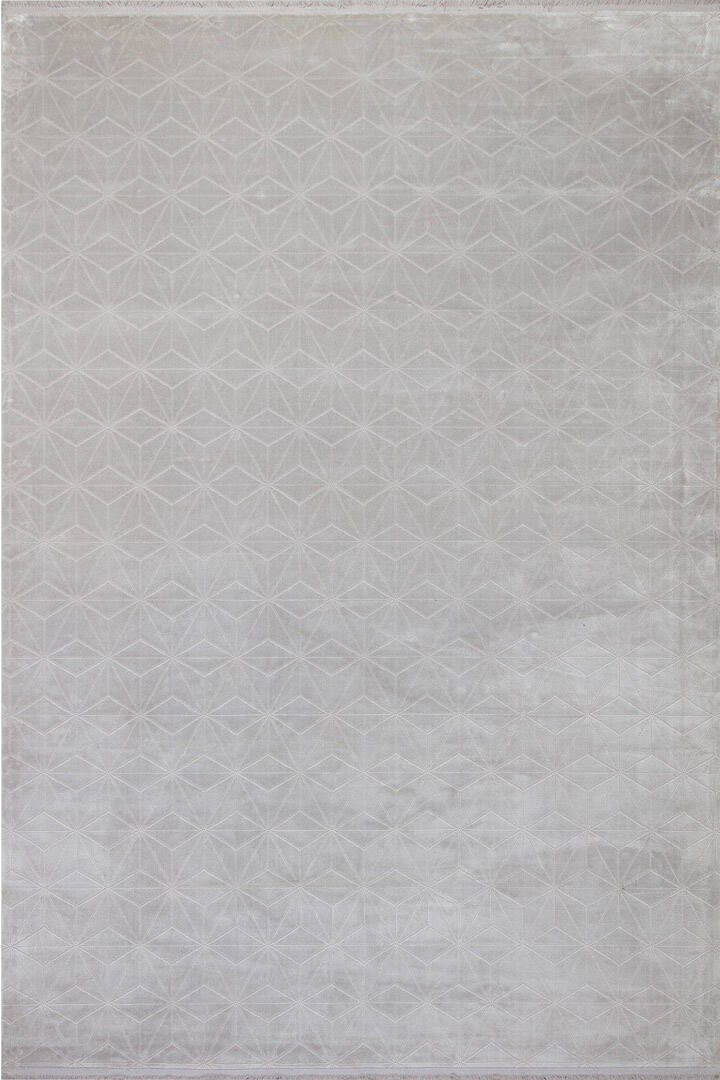 Modern Belmond Sade Tek Renk İpeksi Bambu Halı Bl01 Gri - 1