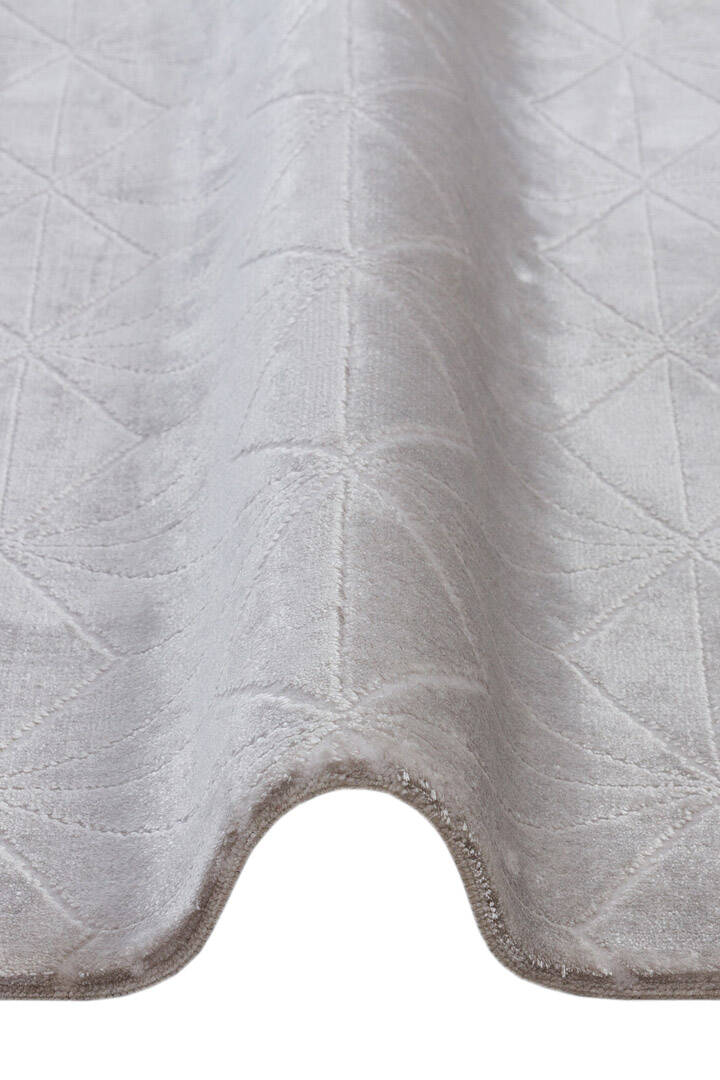 Modern Belmond Sade Tek Renk İpeksi Bambu Halı Bl01 Gri - 3