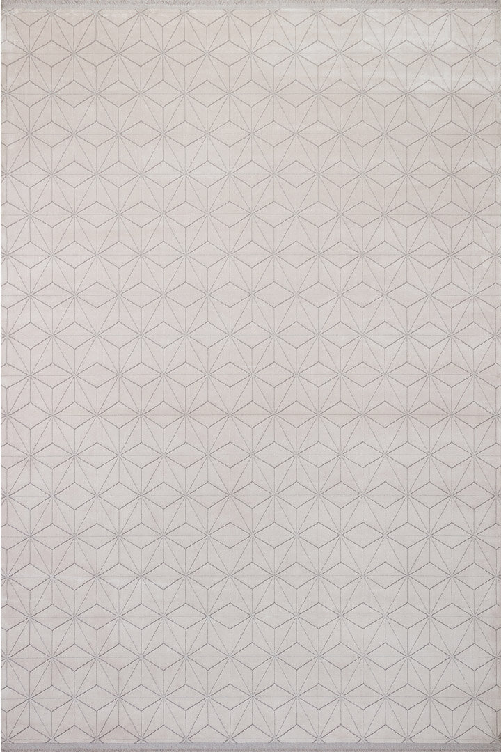 Modern Belmond Sade Tek Renk İpeksi Bambu Halı Bl01 Krem - Frenda