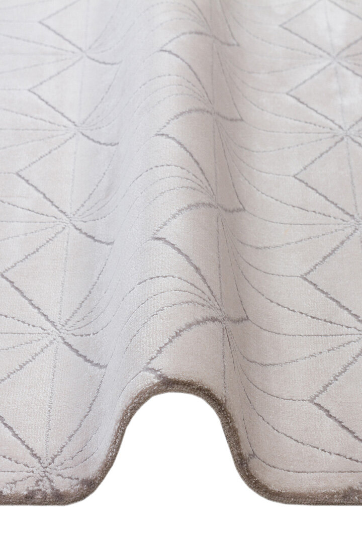 Modern Belmond Sade Tek Renk İpeksi Bambu Halı Bl01 Krem - 3