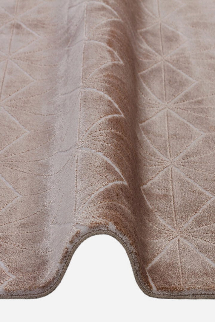 Modern Belmond Sade Tek Renk İpeksi Bambu Halı Bl01 Vizon - 3