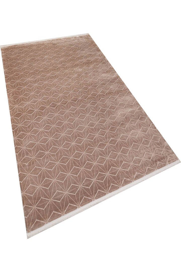 Modern Belmond Sade Tek Renk İpeksi Bambu Halı Bl01 Vizon - 2