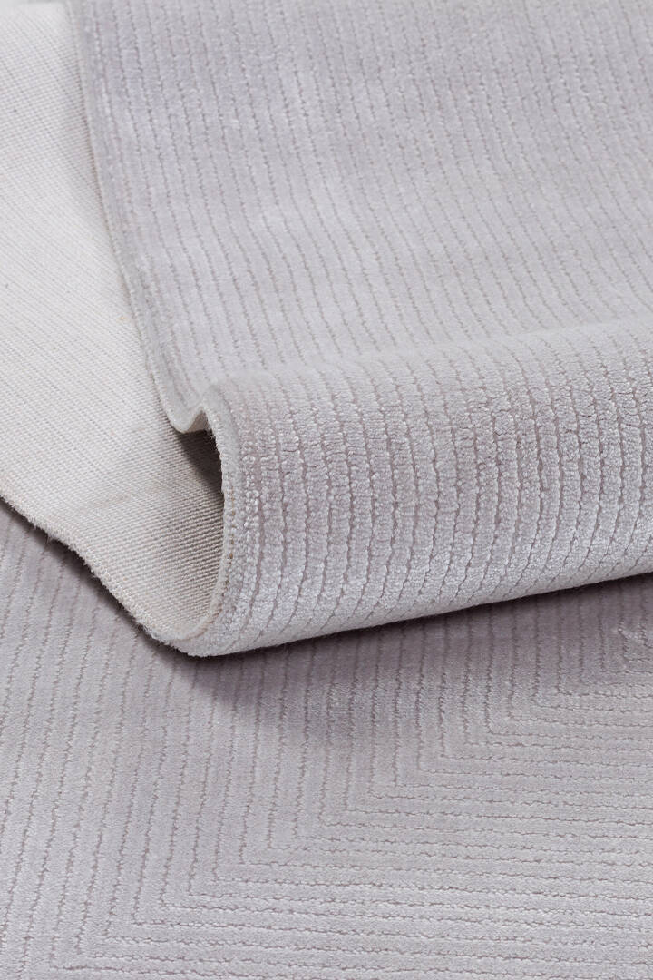 Modern Belmond Sade Tek Renk İpeksi Bambu Halı Bl02 Gri - 4