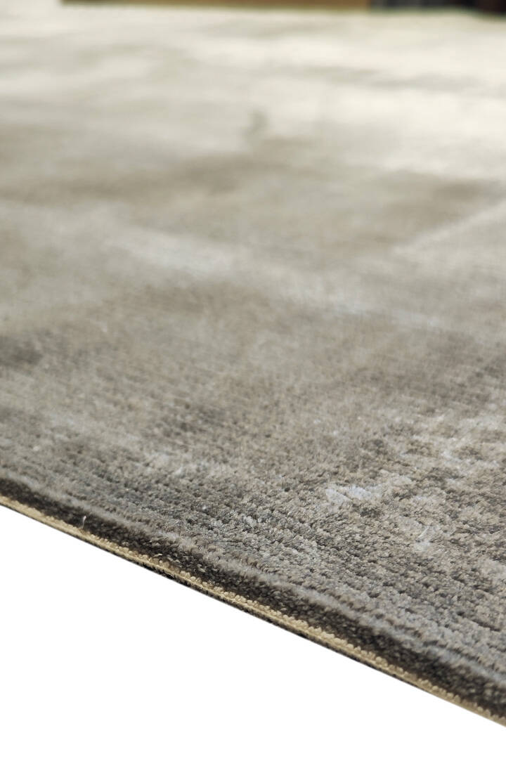 Modern Belmond Sade Tek Renk İpeksi Bambu Halı Bl02 Koyu Gri - 3