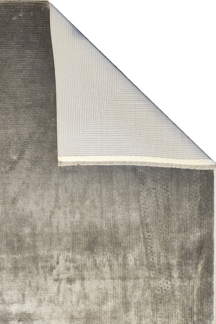 Modern Belmond Sade Tek Renk İpeksi Bambu Halı Bl02 Koyu Gri - 6