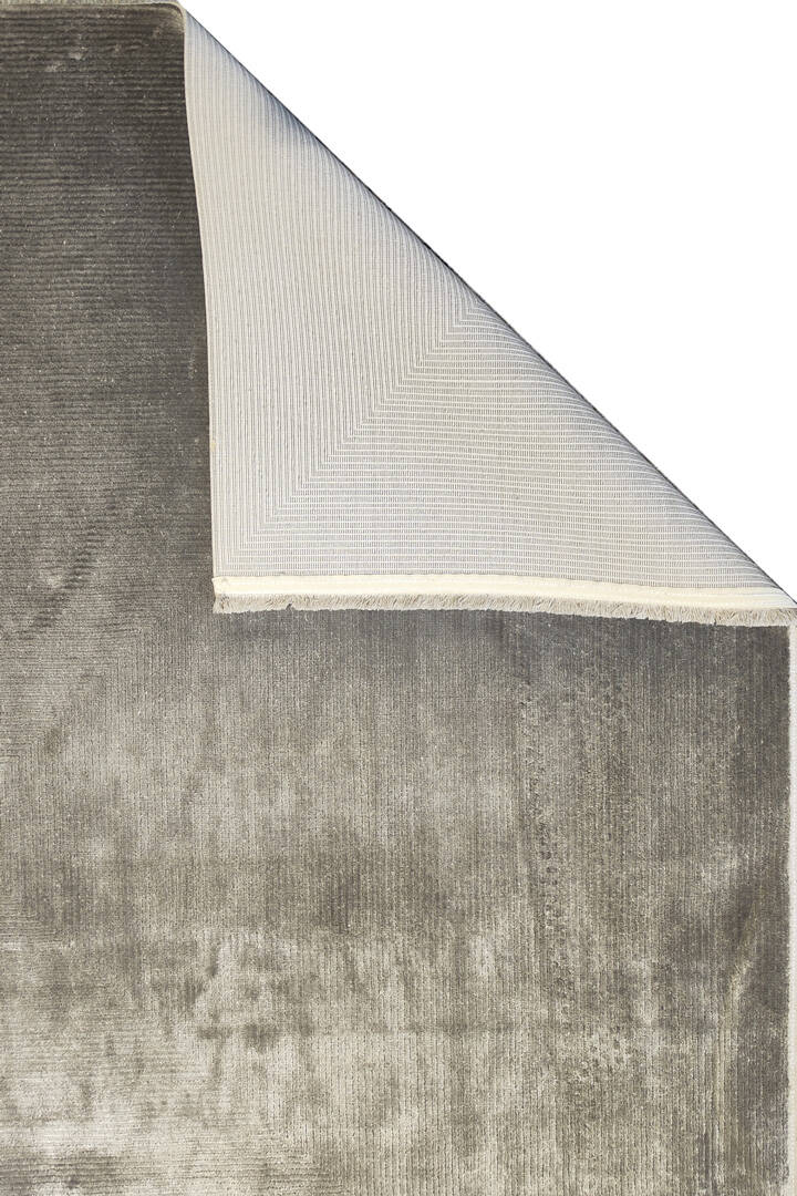 Modern Belmond Sade Tek Renk İpeksi Bambu Halı Bl02 Koyu Gri - 6