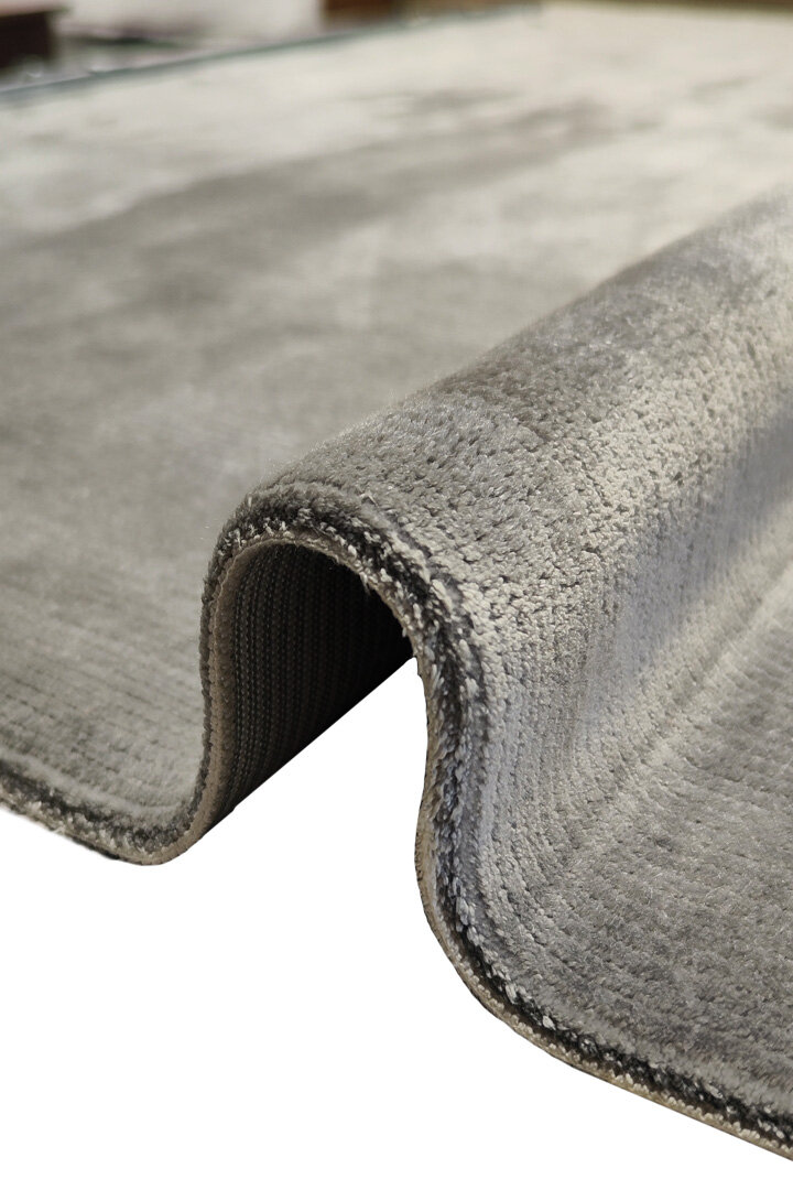 Modern Belmond Sade Tek Renk İpeksi Bambu Halı Bl02 Koyu Gri - Frenda (1)