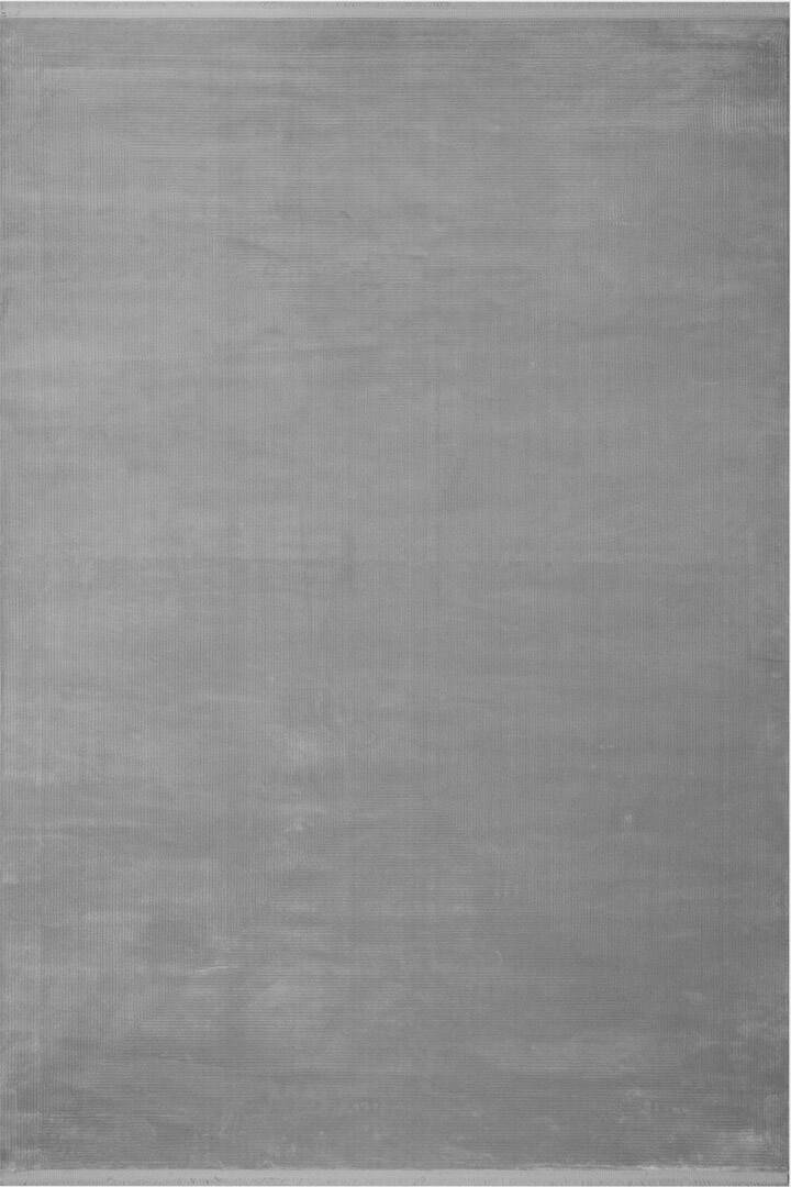 Modern Belmond Sade Tek Renk İpeksi Bambu Halı Bl02 Koyu Gri - 1
