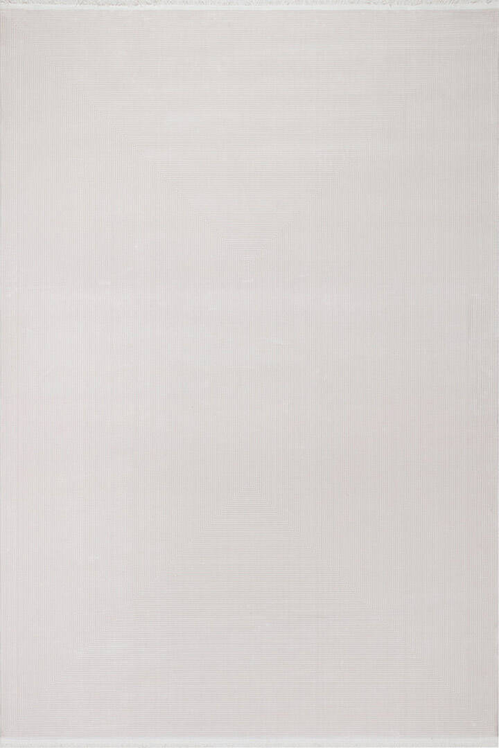 Modern Belmond Sade Tek Renk İpeksi Bambu Halı Bl02 Krem - 1