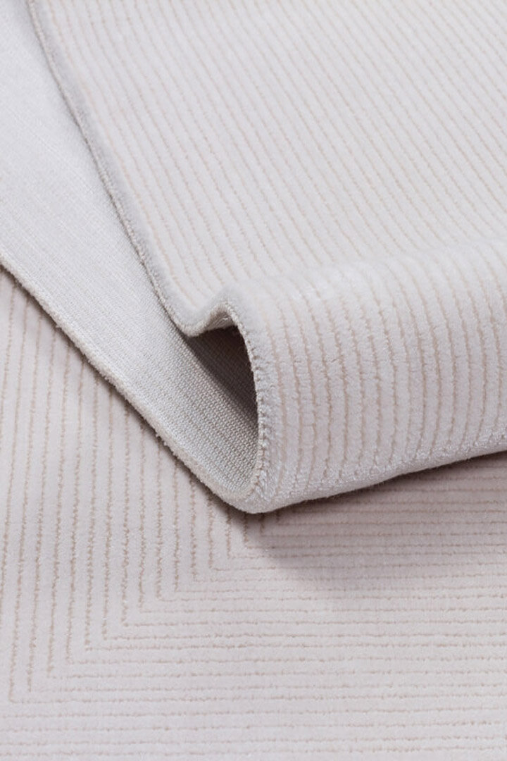 Modern Belmond Sade Tek Renk İpeksi Bambu Halı Bl02 Krem - 4