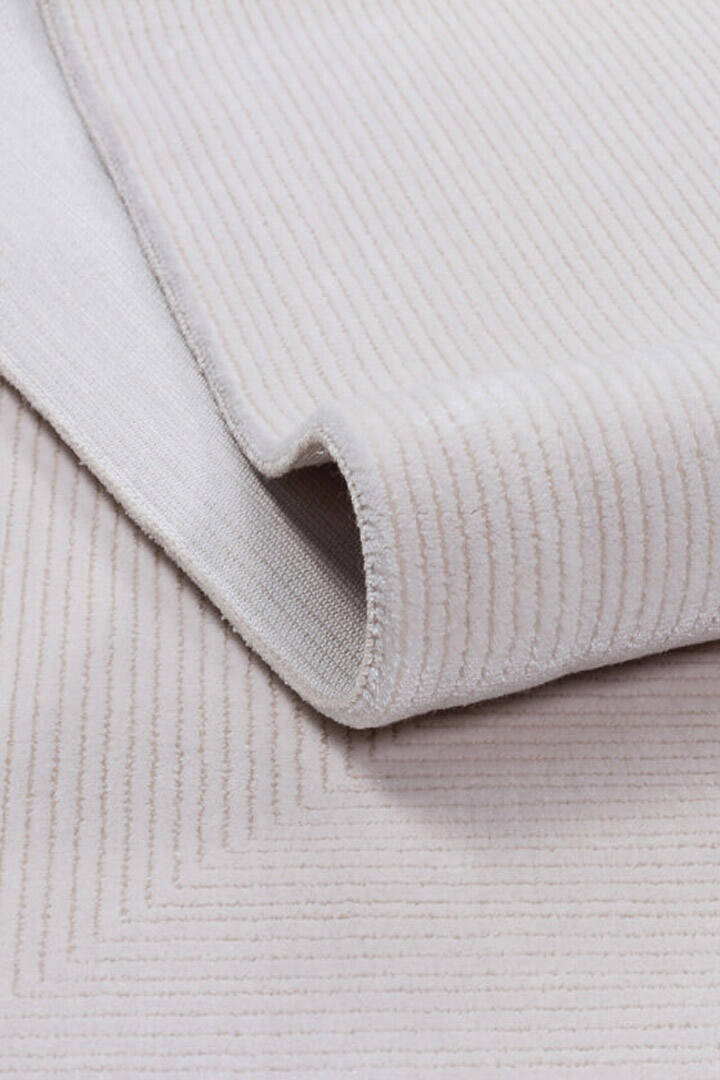 Modern Belmond Sade Tek Renk İpeksi Bambu Halı Bl02 Krem - 4