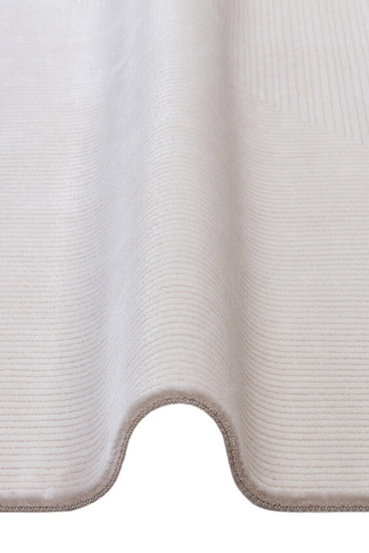 Modern Belmond Sade Tek Renk İpeksi Bambu Halı Bl02 Krem - 3