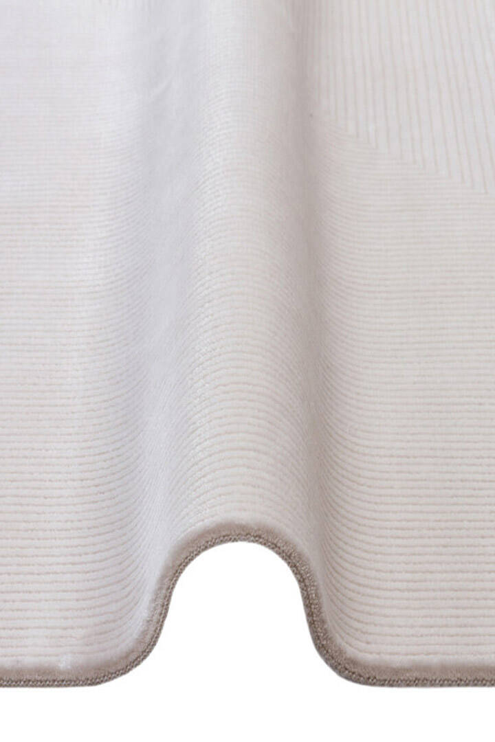 Modern Belmond Sade Tek Renk İpeksi Bambu Halı Bl02 Krem - 3