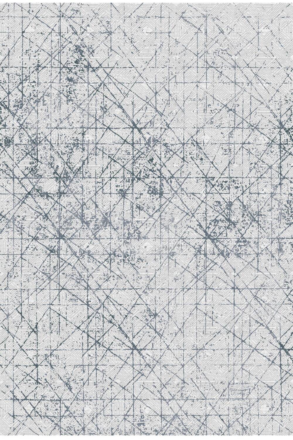 Modern Çizgi Desenli Pamuk Taban Dijital Baskılı Yıkanabilir Halı Gri - 1