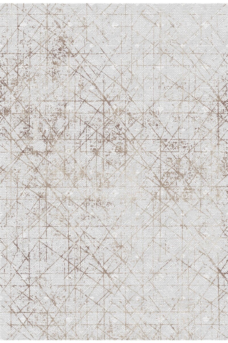 Modern Çizgi Desenli Pamuk Taban Dijital Baskılı Yıkanabilir Halı Vizon 