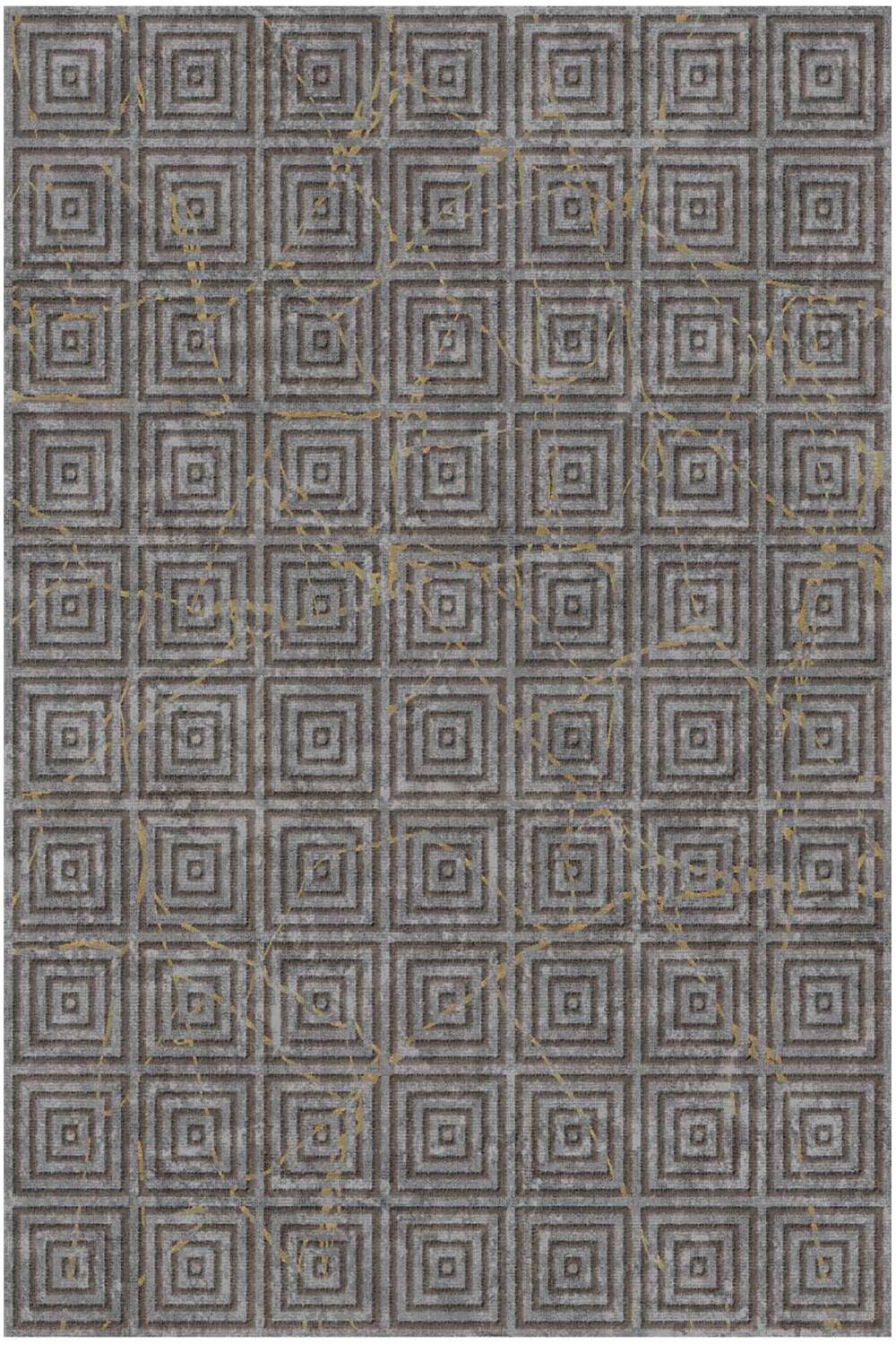 Modern Desen Pamuk Taban Yıkanabilir Dekoratif Halı Antrasit - 1