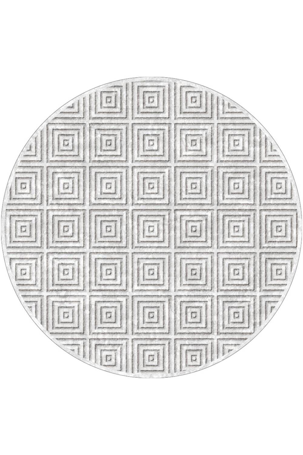 Modern Desen Pamuk Taban Yıkanabilir Dekoratif Yuvarlak Halı Gri - 1