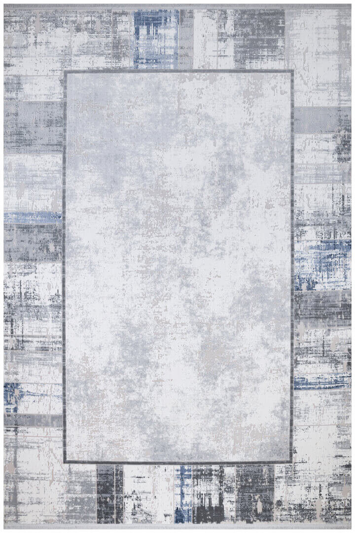 Mystik Modern Desenli Çerçeveli Halı 20390 Gri - 2