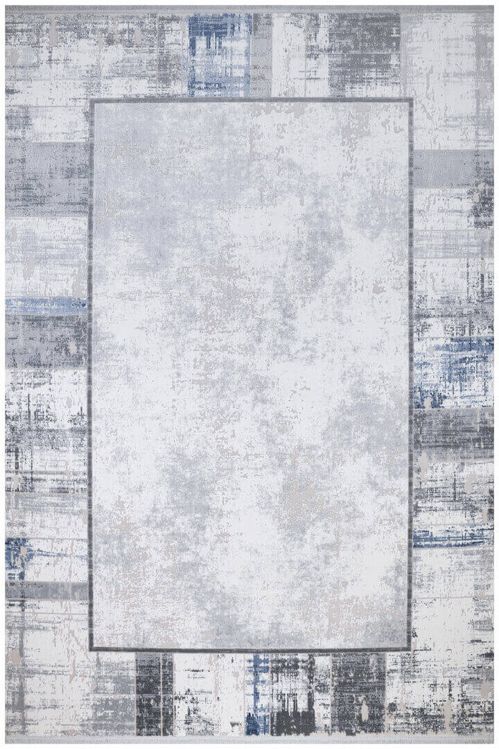 Mystik Modern Desenli Çerçeveli Halı 20390 Gri - 2