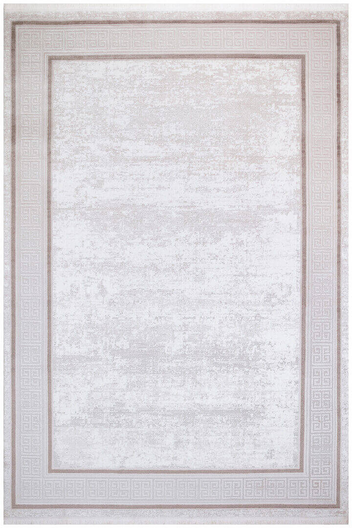 Mystik Modern Desenli Çerçeveli Halı 20433 Bej - 2