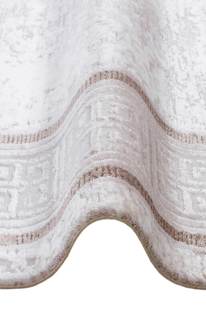 Mystik Modern Desenli Çerçeveli Halı 20433 Bej - 4