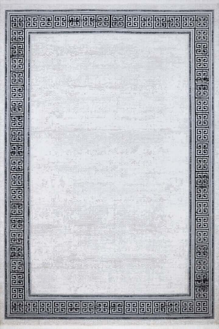 Mystik Modern Desenli Çerçeveli Halı 20433 Siyah - 2